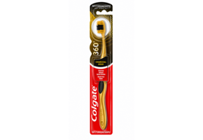Colgate 360 Charcoal Gold Tandenborstel | Soft | 1 stuk | Houtskool borstelharen