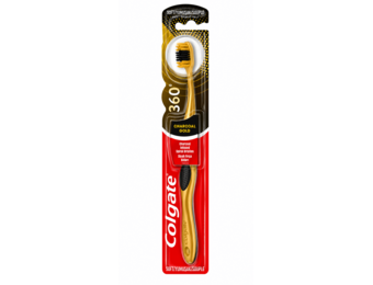 Colgate 360 Charcoal Gold Tandenborstel | Soft | 1 stuk | Houtskool borstelharen