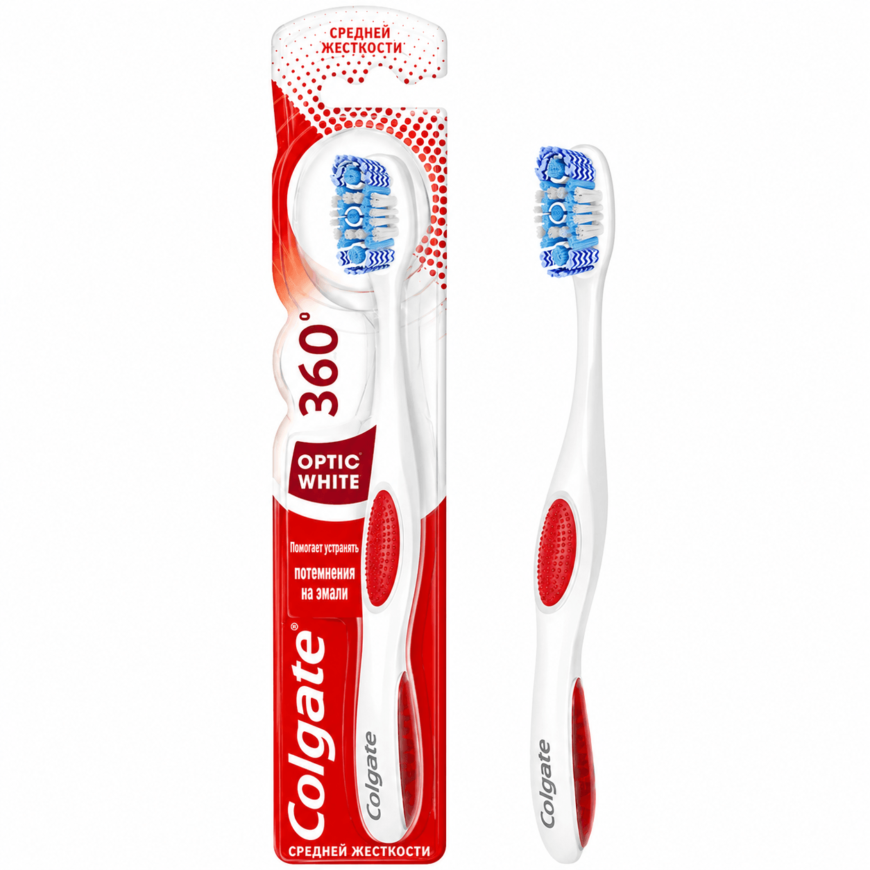 Colgate 360 Optic White Tandenborstel | Medium | 1 stuk | Witte Tanden