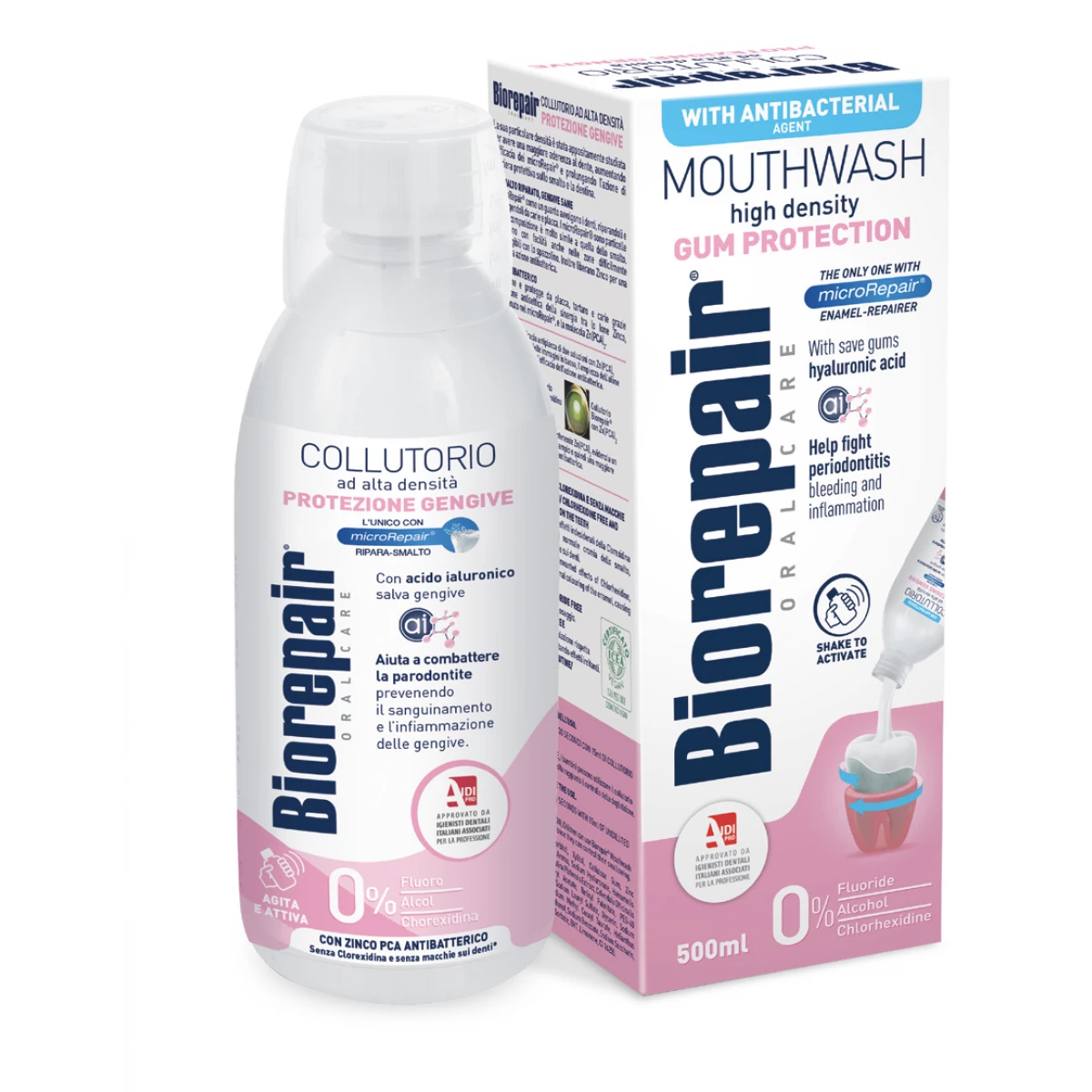 Biorepair Mondwater Tandvleesbescherming | 500 ml | Hyaluronzuur & MicroRepair