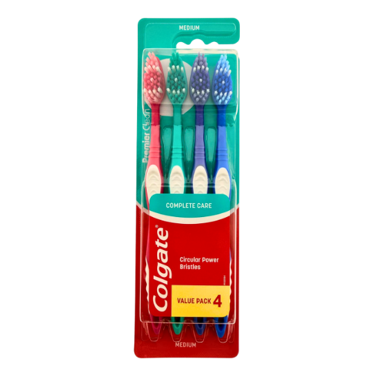 Colgate Premier Clean Tandenborstel Medium | 4 stuks | Complete Care