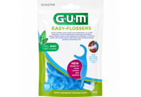 GUM Easy Flossers Cool Mint Floss Picks | 50 stuks | Met Fluoride & Extra Sterke Floss