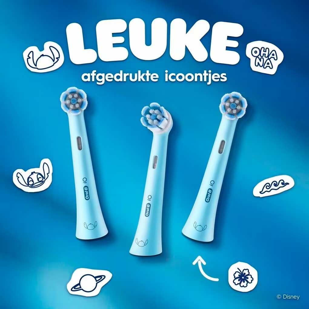 Oral-B iO Kids Disney Stitch Opzetborstels | 2 stuks | 6+ Jaar