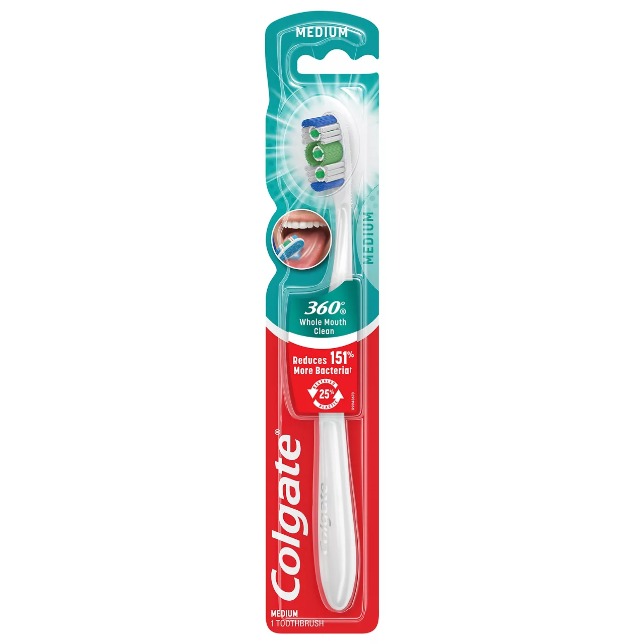 Colgate 360 Whole Mouth Clean Tandenborstel | Medium | 1 stuk