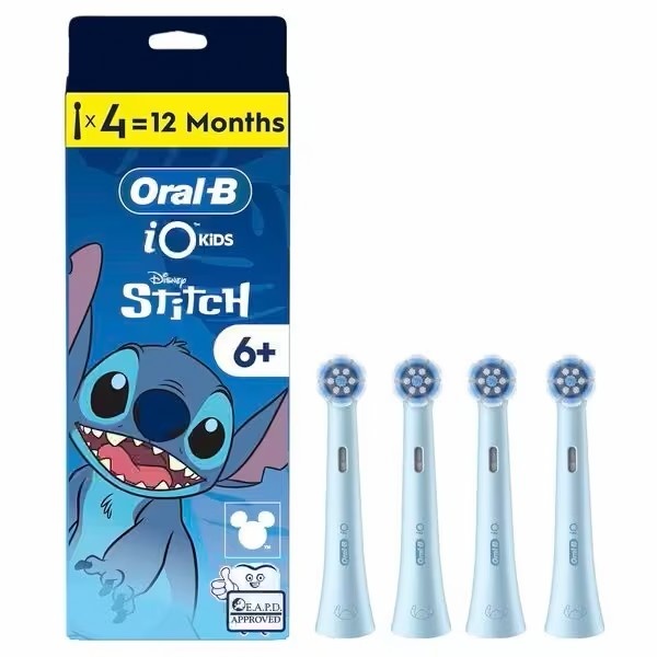 Oral-B iO Kids Disney Stitch Opzetborstels | 4 stuks | 6+ Jaar