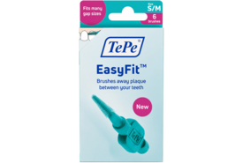 TePe EasyFit Interdentale Ragers Maat S/M Blauw (Turquoise) | 2,5 mm | 6 mm | 6 stuks