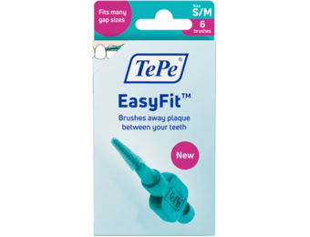 TePe EasyFit Interdentale Ragers Maat S/M Blauw (Turquoise) | 2,5 mm | 6 mm | 6 stuks