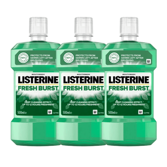 Listerine Fresh Burst Mondwater | 3 x 500 ml | Tegen Tandplak