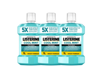 Listerine Cool Mint Mild Mondwater | 3 x 1000 ml | Milde Frisheid