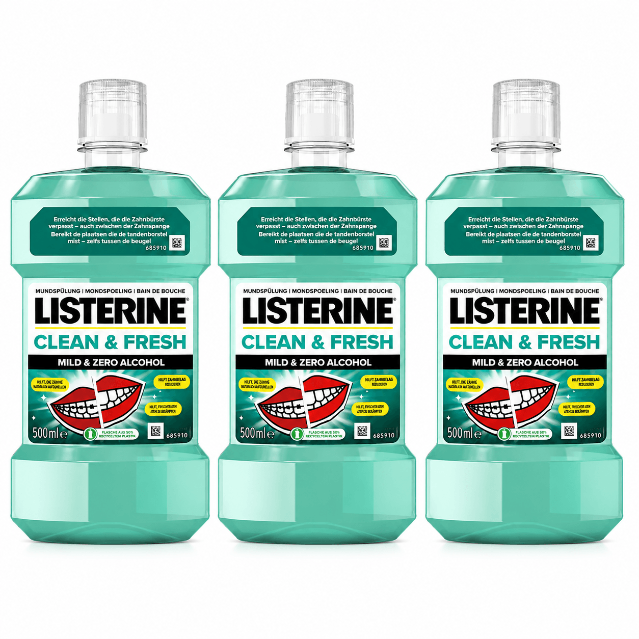 Listerine Clean & Fresh Mondwater | 3 x 500 ml | Frisse Adem