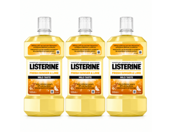 Listerine Fresh Ginger & Lime Mild Mondwater | 3 x 500 ml | Milde Frisse Adem