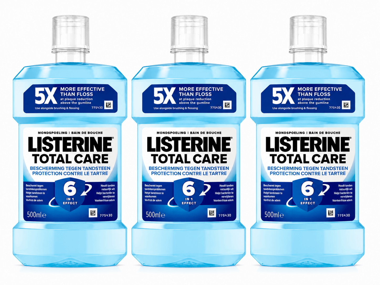 Listerine Total Care Mondwater | 3 x 500 ml  | Bescherming Tegen Tandsteen