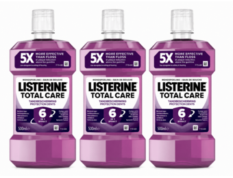 Listerine Total Care Mondwater | 3 x 500 ml | 6-in-1 Mondverzorging & Tandbescherming