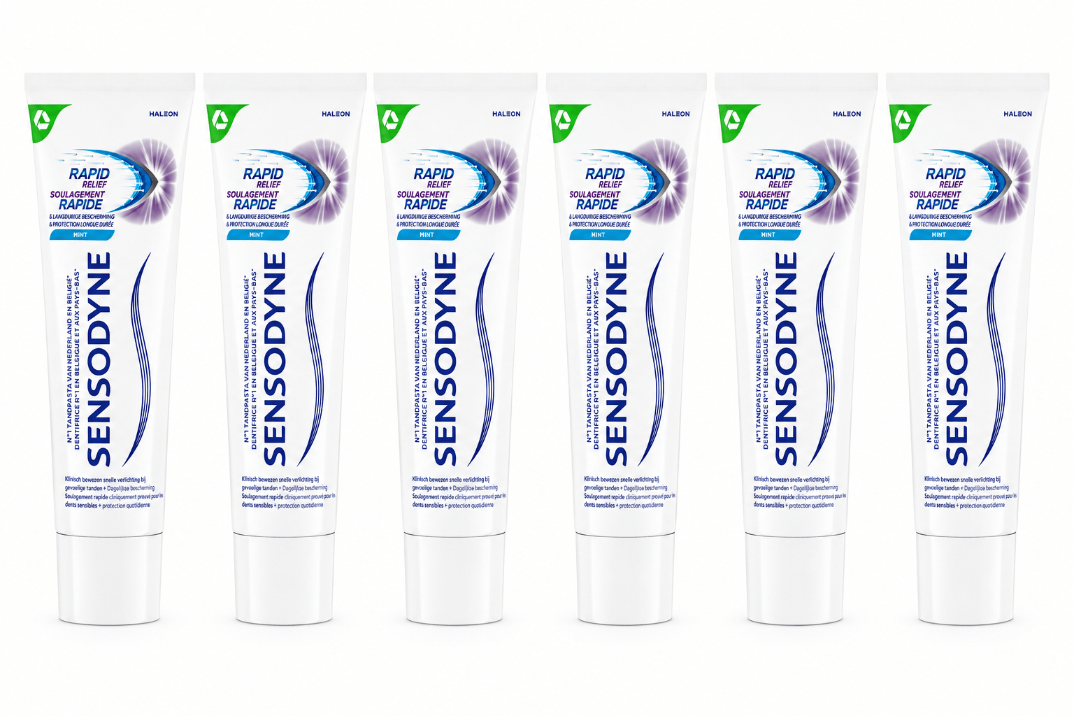 Sensodyne Rapid Relief Mint Tandpasta | 6 x 75 ml |  Gevoelige Tanden & Snelle Verlichting