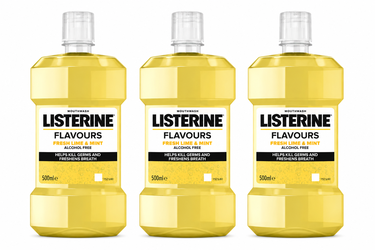 Listerine Fresh Lime & Mint Mondwater | 3 x 500 ml | Frisse Adem