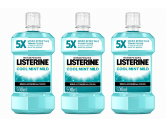 Listerine Cool Mint Mild Mondwater | 3 x 500 ml | Milde Frisse Adem