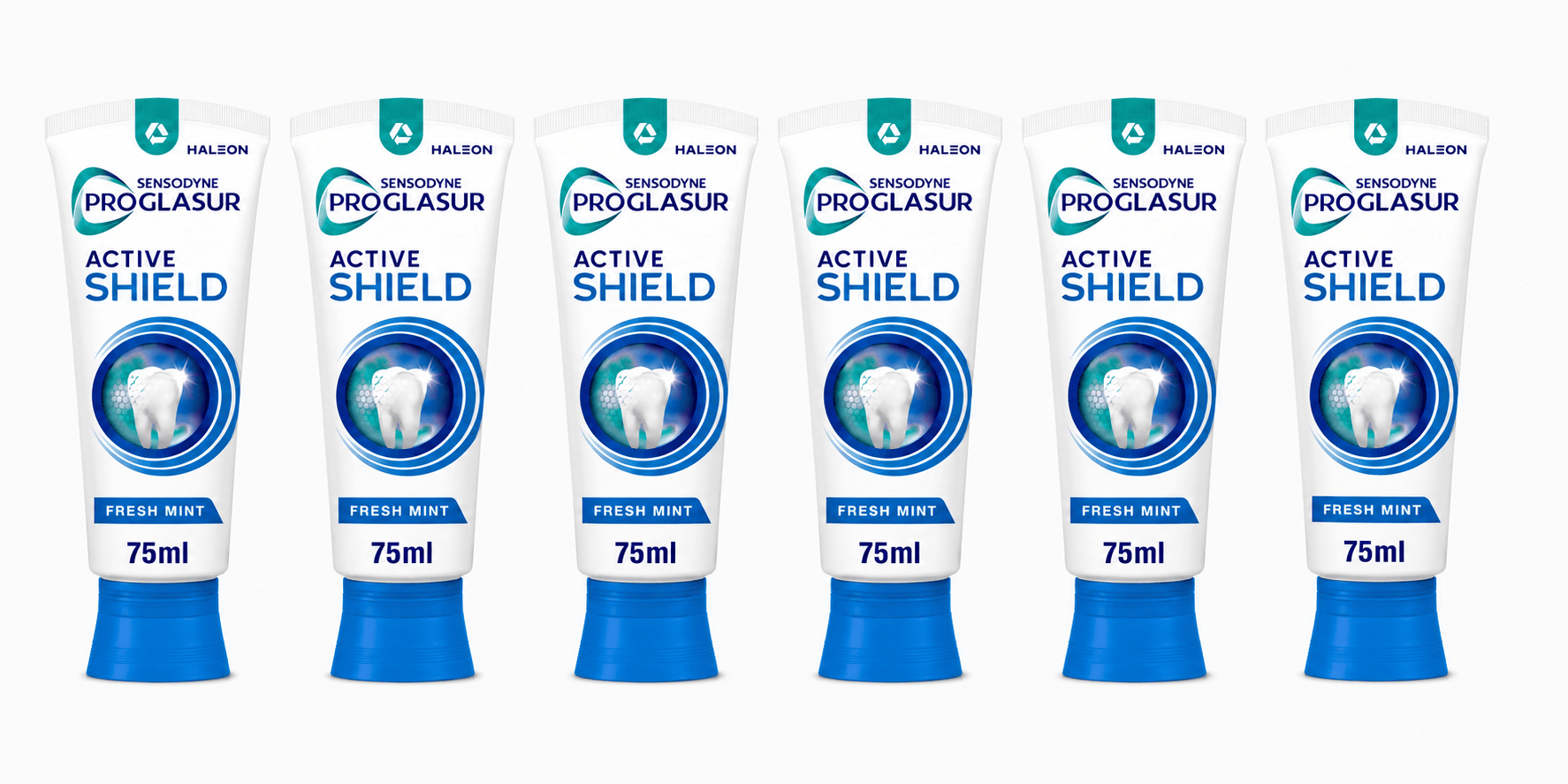 Sensodyne Proglasur Active Shield Fresh Mint Tandpasta | 6 x 75 ml | Glazuurbescherming & Fris Mondgevoel