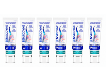 Sensodyne Clinical White Enamel Strengthening Tandpasta | 6 x 75 ml | Gevoelige Tanden & Glazuurversterking