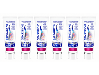 Sensodyne Clinical White Stain Protector Tandpasta | 6 x 75 ml | Gevoelige Tanden & Vlekbescherming