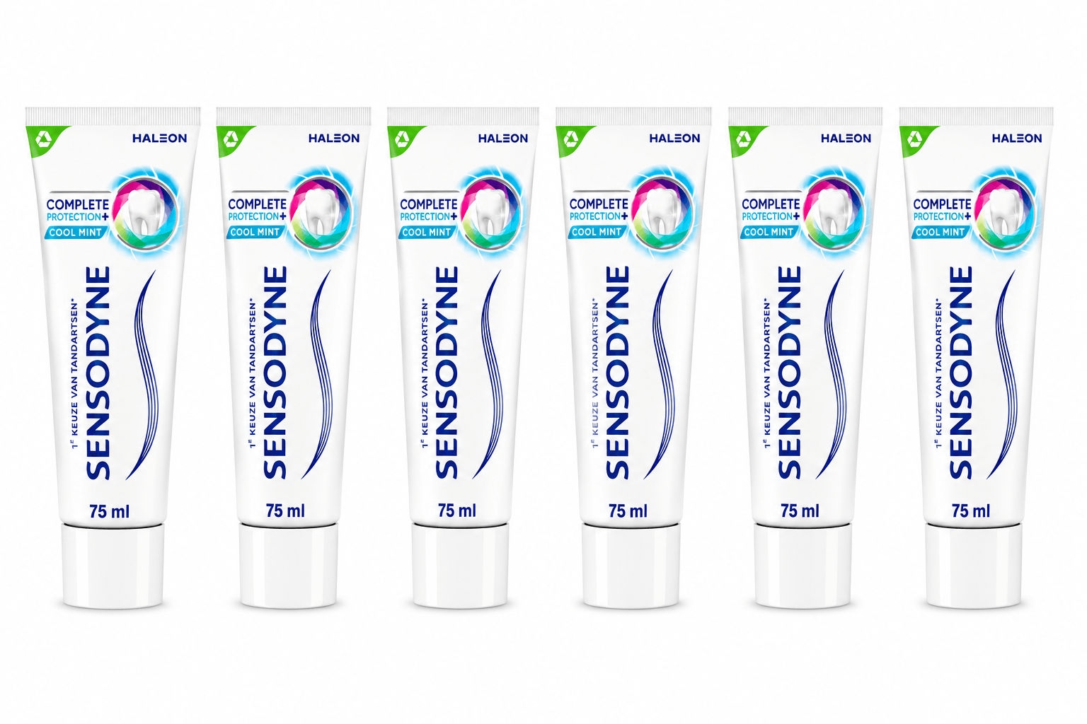 Sensodyne Complete Protection+ Cool Mint Tandpasta | 6 x 75 ml | Gevoelige Tanden & Complete Mondverzorging