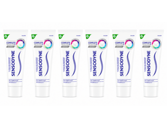 Sensodyne Complete Protection+ Advanced Whitening Tandpasta | 6 x 75 ml | Wittere Tanden & Complete Bescherming