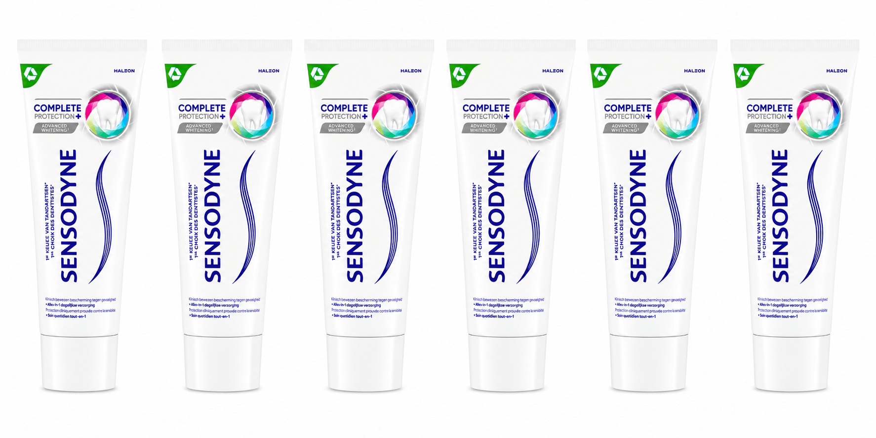 Sensodyne Complete Protection+ Advanced Whitening Tandpasta | 6 x 75 ml | Wittere Tanden & Complete Bescherming
