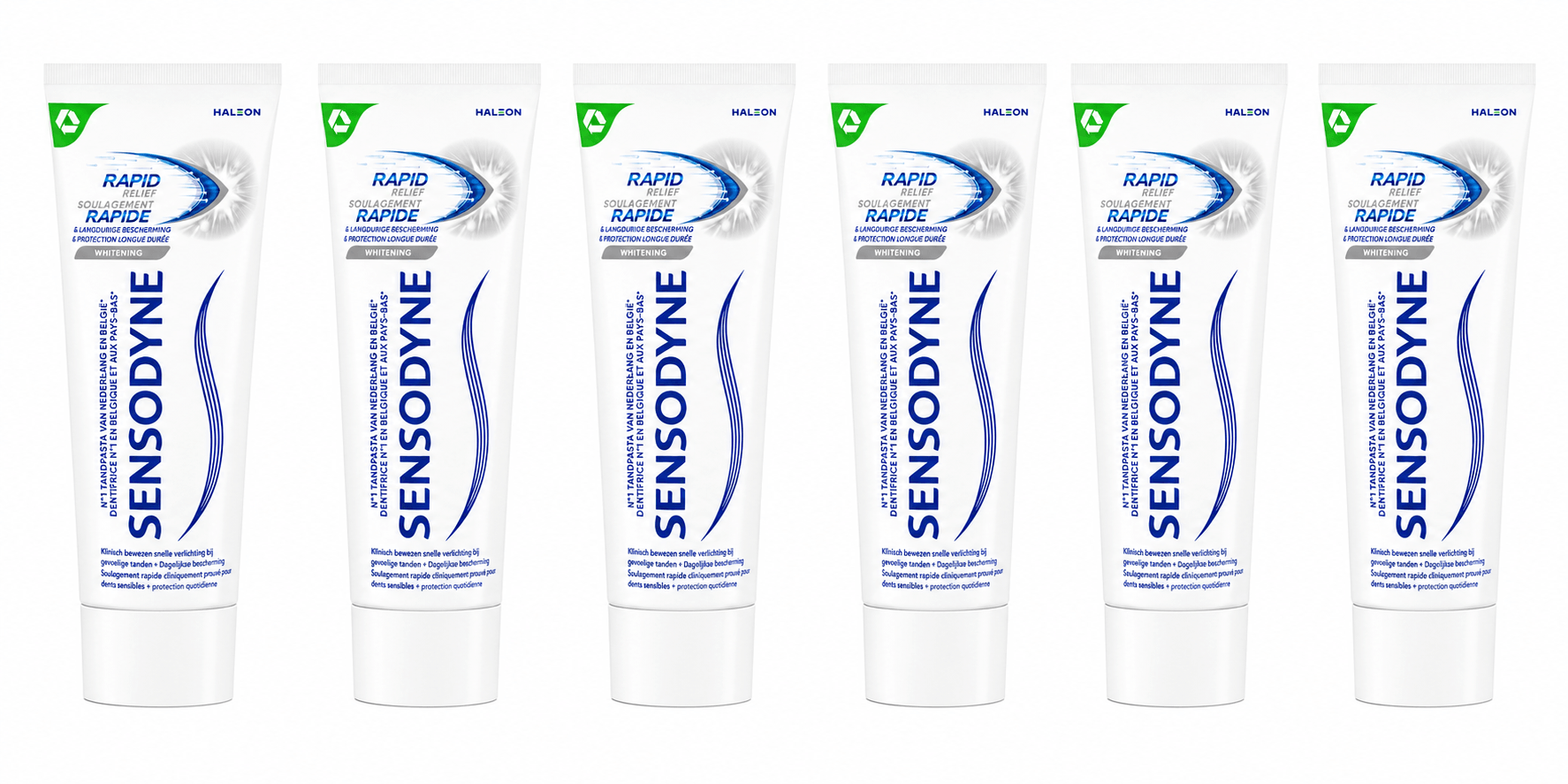 Sensodyne Rapid Relief Whitening Tandpasta | 6 x 75 ml | Snelle Verlichting & Wittere Tanden