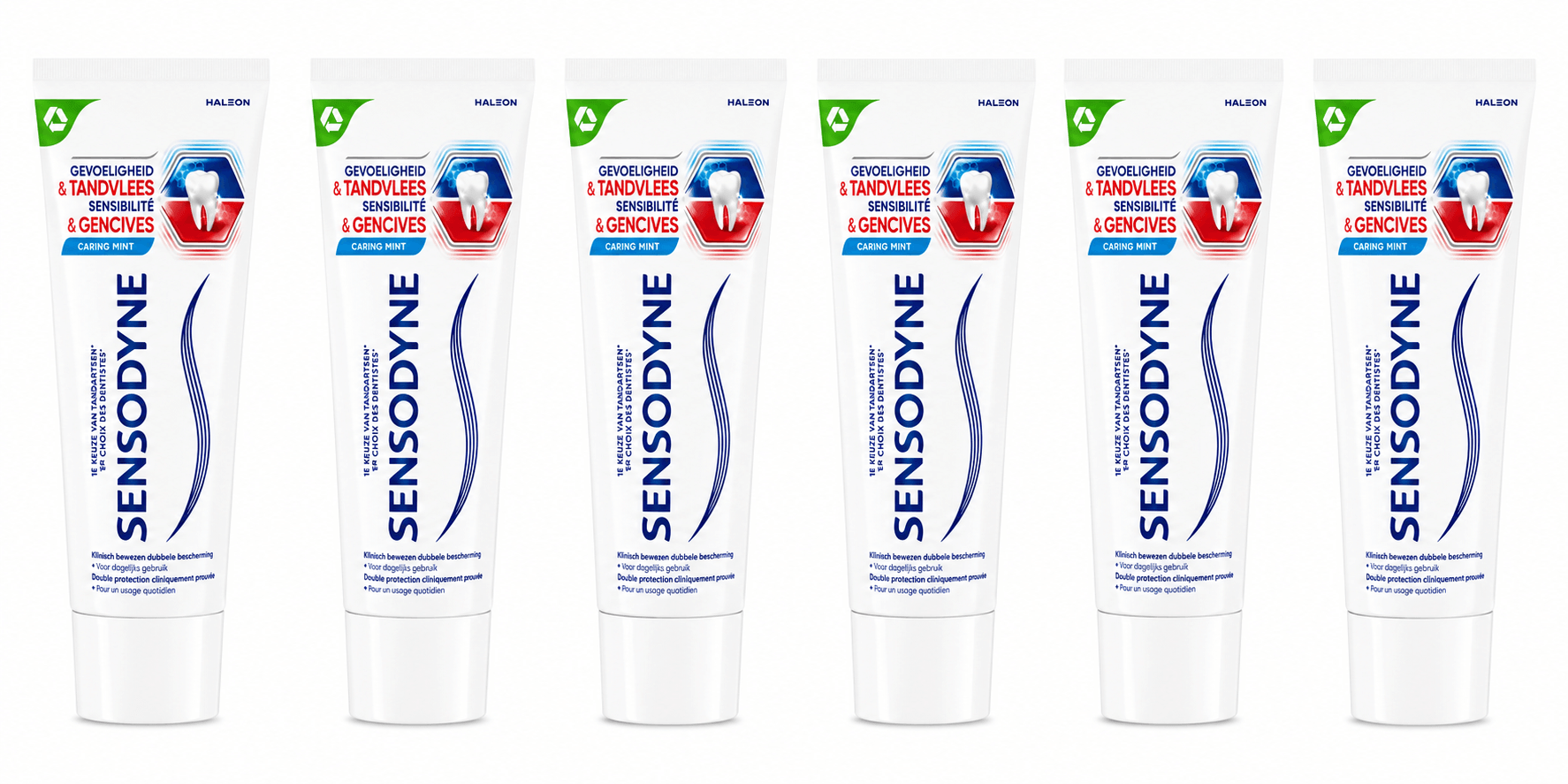 Sensodyne Gevoeligheid & Tandvlees Caring Mint Tandpasta | 6 x 75 ml | Gevoelige Tanden & Gezond Tandvlees