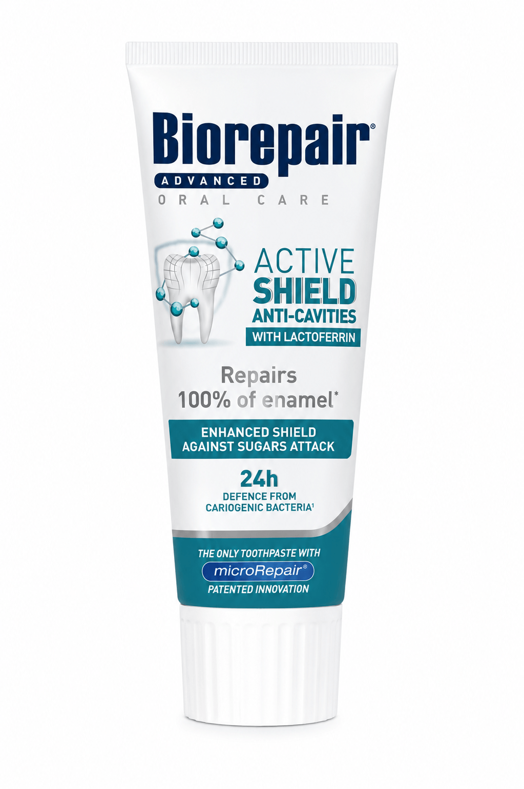 Biorepair Advanced Active Shield Tandpasta | 75 ml | Bescherming tegen Gaatjes