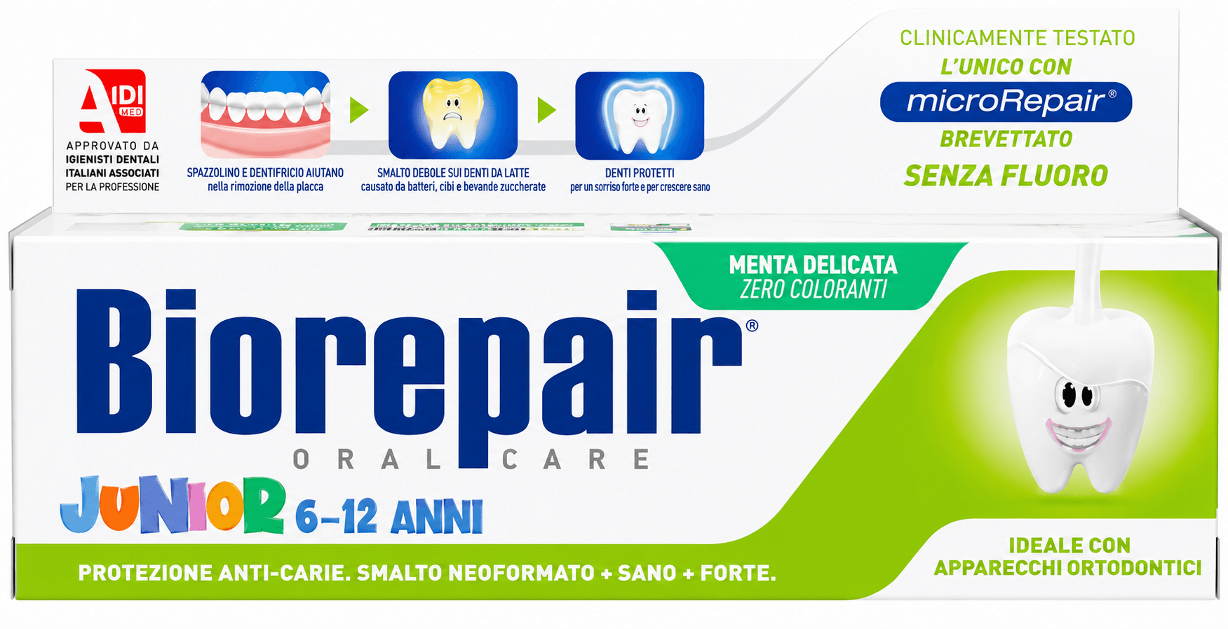Biorepair Junior Tandpasta | 75 ml | 6-12 Jaar | Melk- & Blijvende Tanden