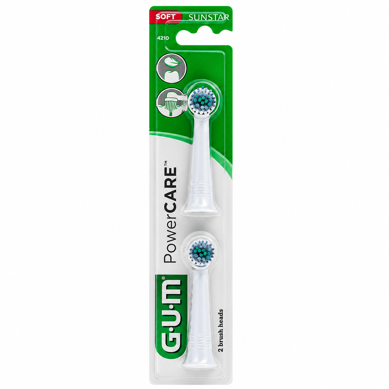 GUM PowerCare Opzetborstels | 2 Stuks | Soft