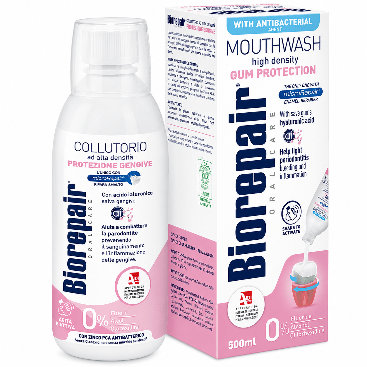 Biorepair Mondwater Tandvleesbescherming | 500 ml | Hyaluronzuur & MicroRepair