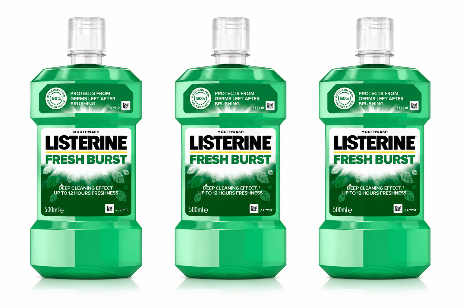 Listerine Fresh Burst Mondwater | 3 x 500 ml | Tegen Tandplak