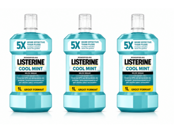 Listerine Cool Mint Mild Mondwater | 3 x 1000 ml | Milde Frisheid