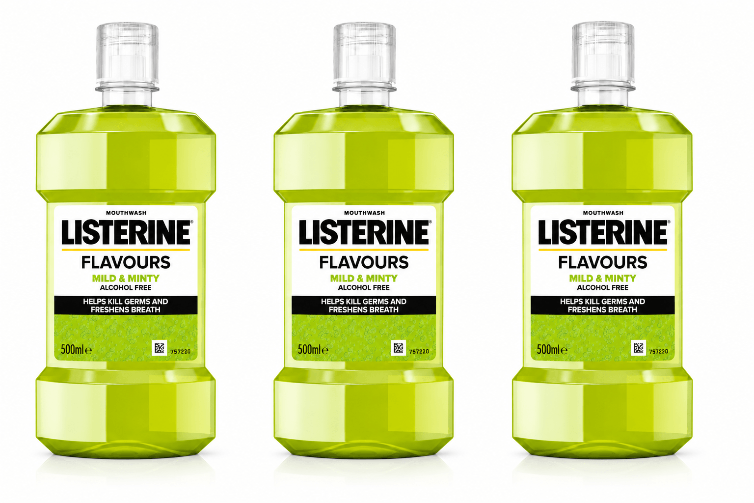 Listerine Mild & Minty Mondwater | 3 x 500 ml | Milde Frisse Adem