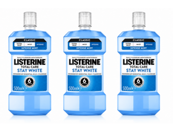 Listerine Total Care Stay White Mondwater | 3 x 500 ml | Natuurlijk Witte Tanden