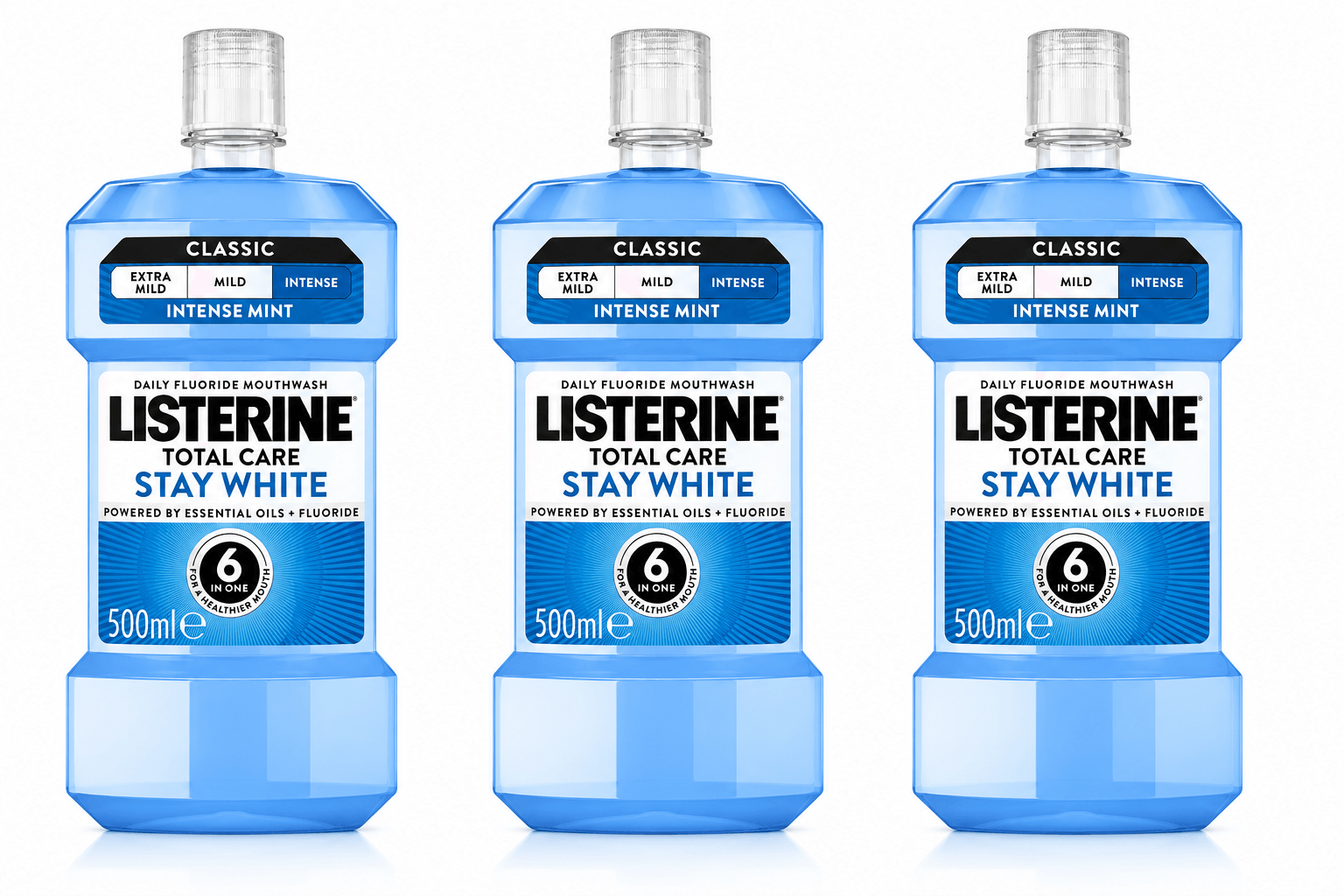 Listerine Total Care Stay White Mondwater | 500 ml | Natuurlijk Witte Tanden
