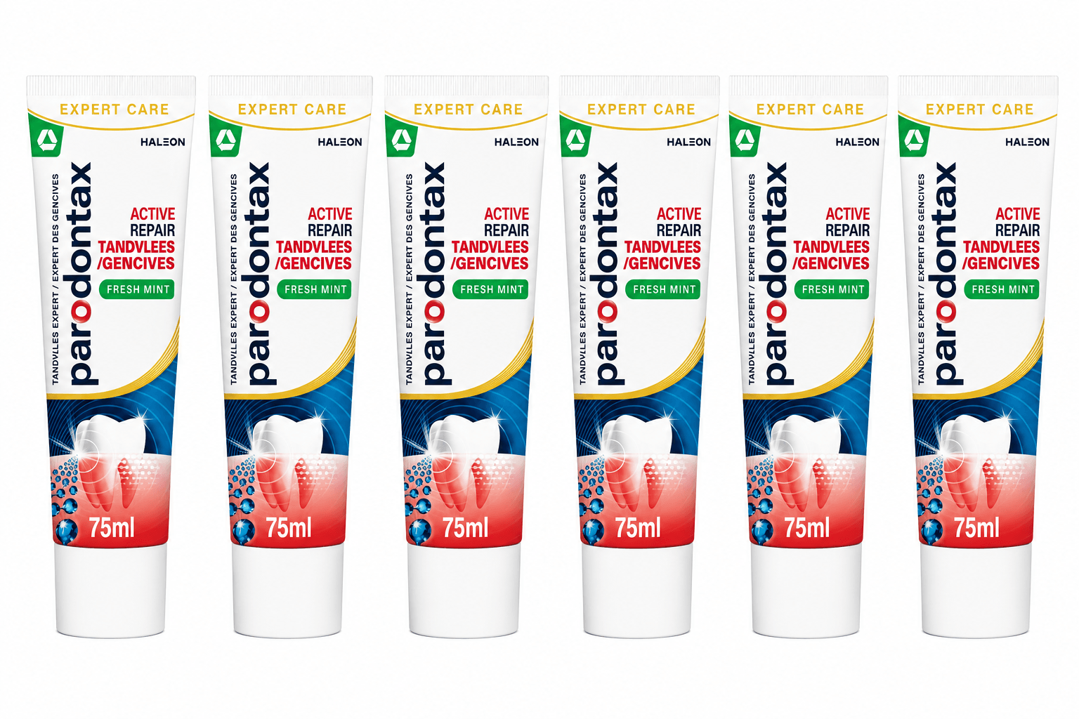 Parodontax Active Repair Tandpasta | 6 x 75 ml | Gezond Tandvlees & Fresh Mint