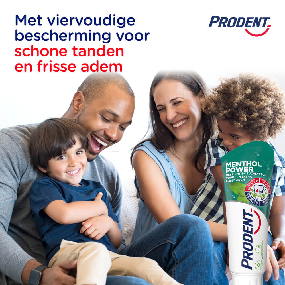 Prodent Menthol Power Tandpasta | 6 x 75 ml | Extra Frisse Adem & 4-in-1 Bescherming
