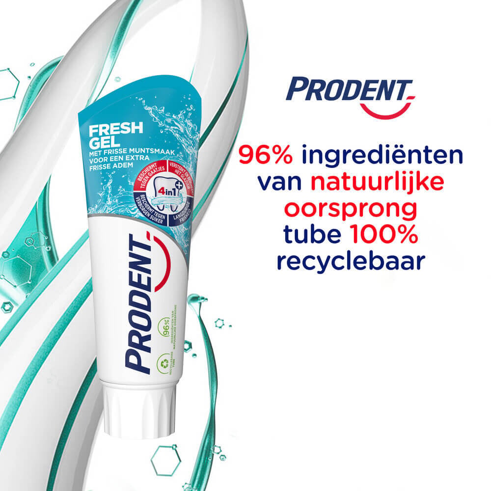 Prodent Fresh Gel Tandpasta | 6 x 75 ml | Frisse Adem & Bescherming tegen Gaatjes