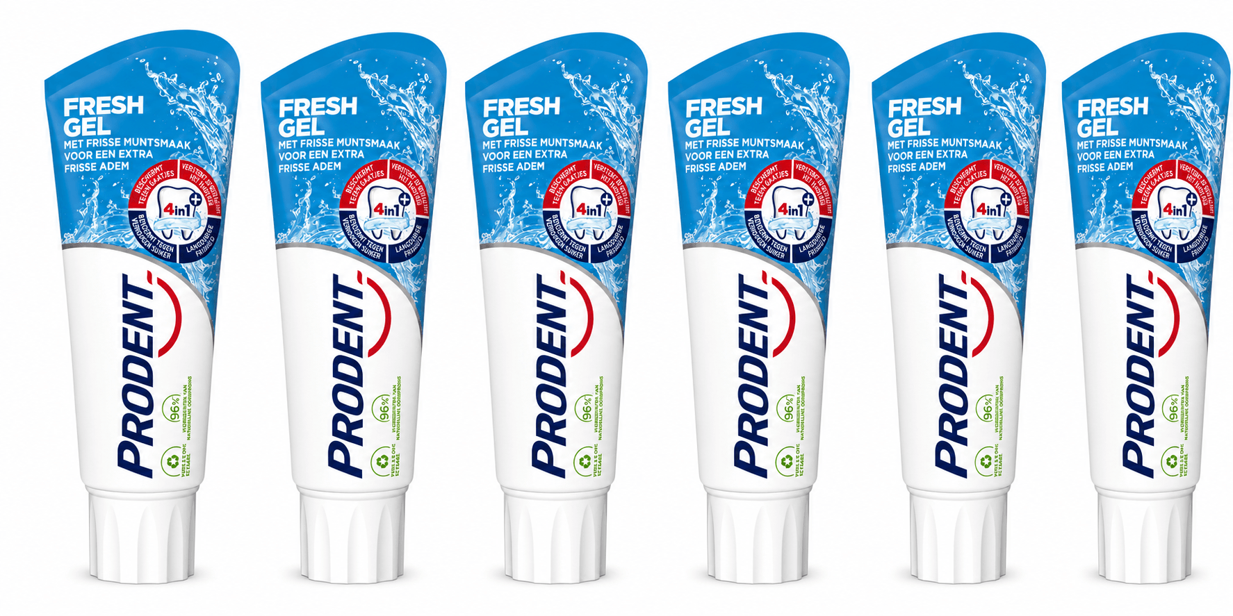 Prodent Fresh Gel Tandpasta | 6 x 75 ml | Frisse Adem & Bescherming tegen Gaatjes