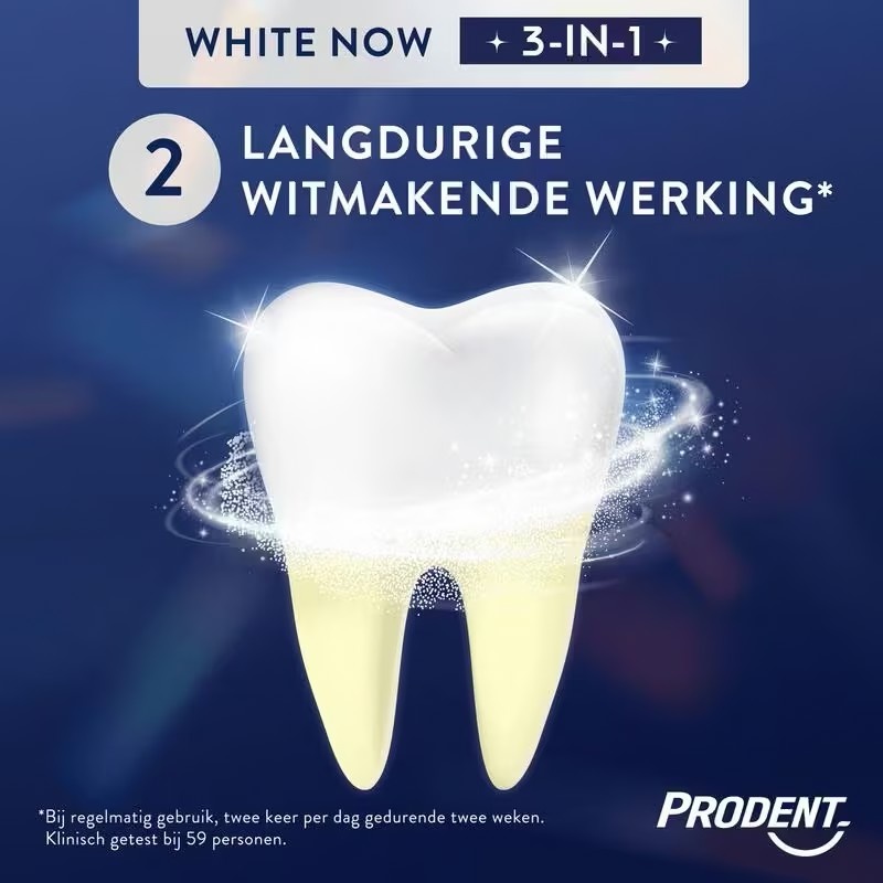 Prodent White Now 3 in 1 Tandpasta | 6 x 75 ml | Direct Wittere Tanden & Langdurig Whitening