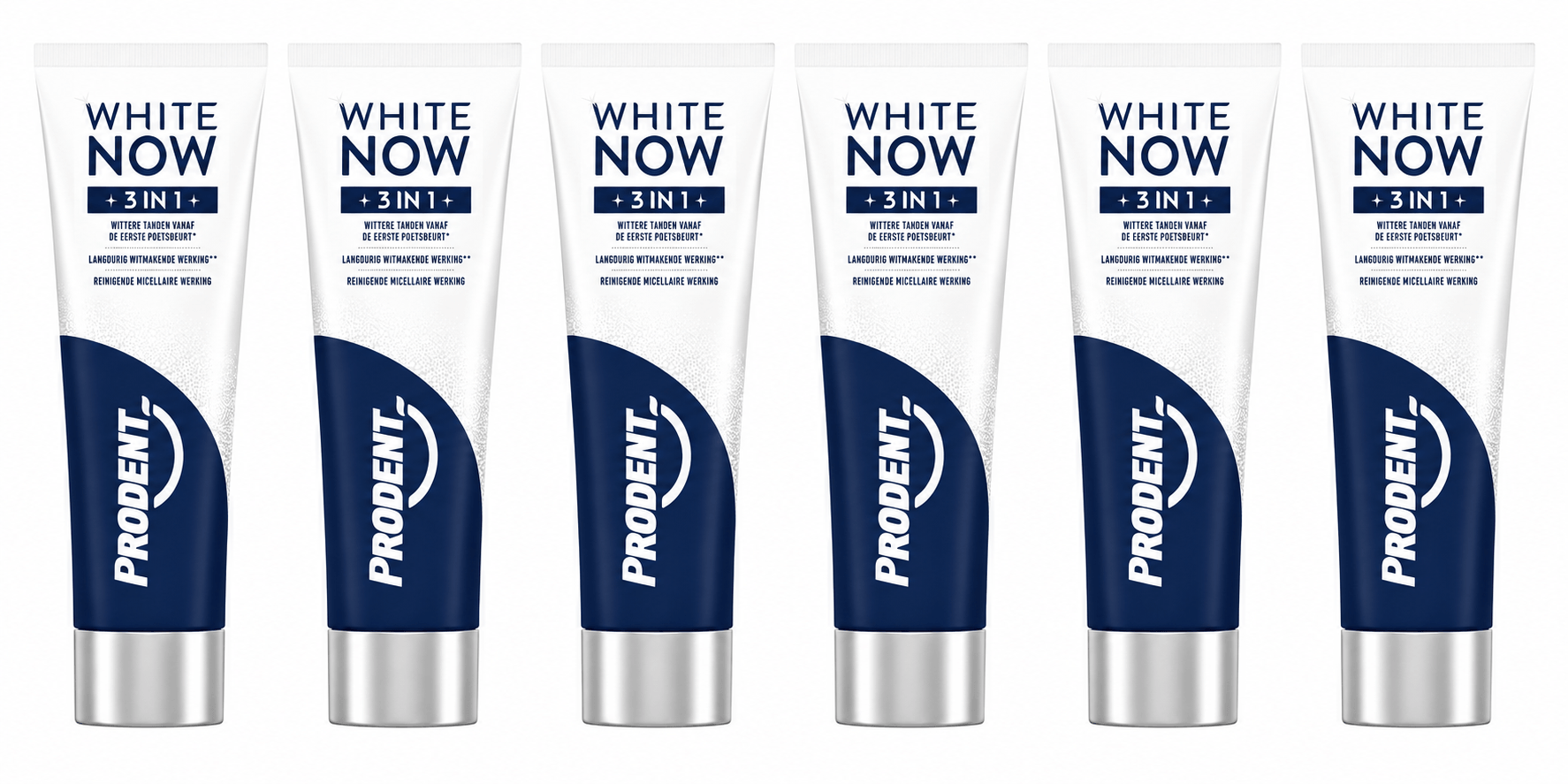 Prodent White Now 3 in 1 Tandpasta | 6 x 75 ml | Direct Wittere Tanden & Langdurig Whitening