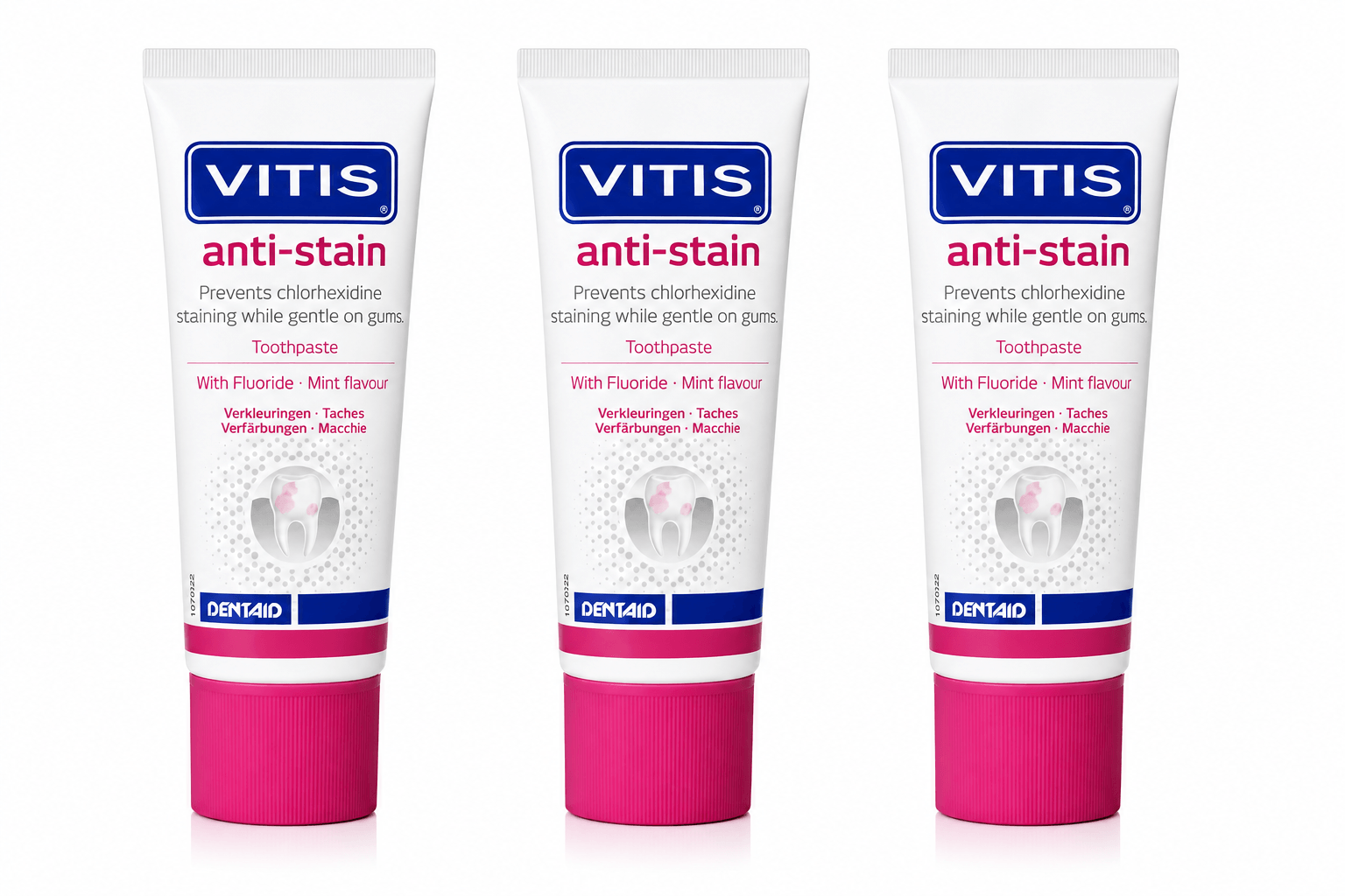 Vitis Tandpasta Anti-Stain | 3 x 50 ml | Tegen Aanslag & Verkleuring