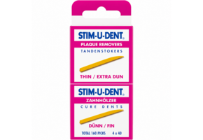 Stim-U-Dent Thin / Extra Dun Tandenstokers | 160 stuks (4 x 40)