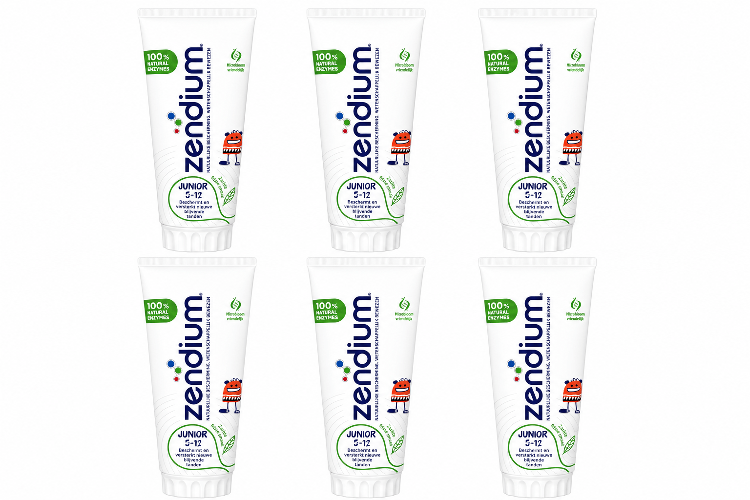 Zendium Junior Tandpasta | 6 x 75 ml | 5-12 Jaar | Nieuwe Blijvende Tanden