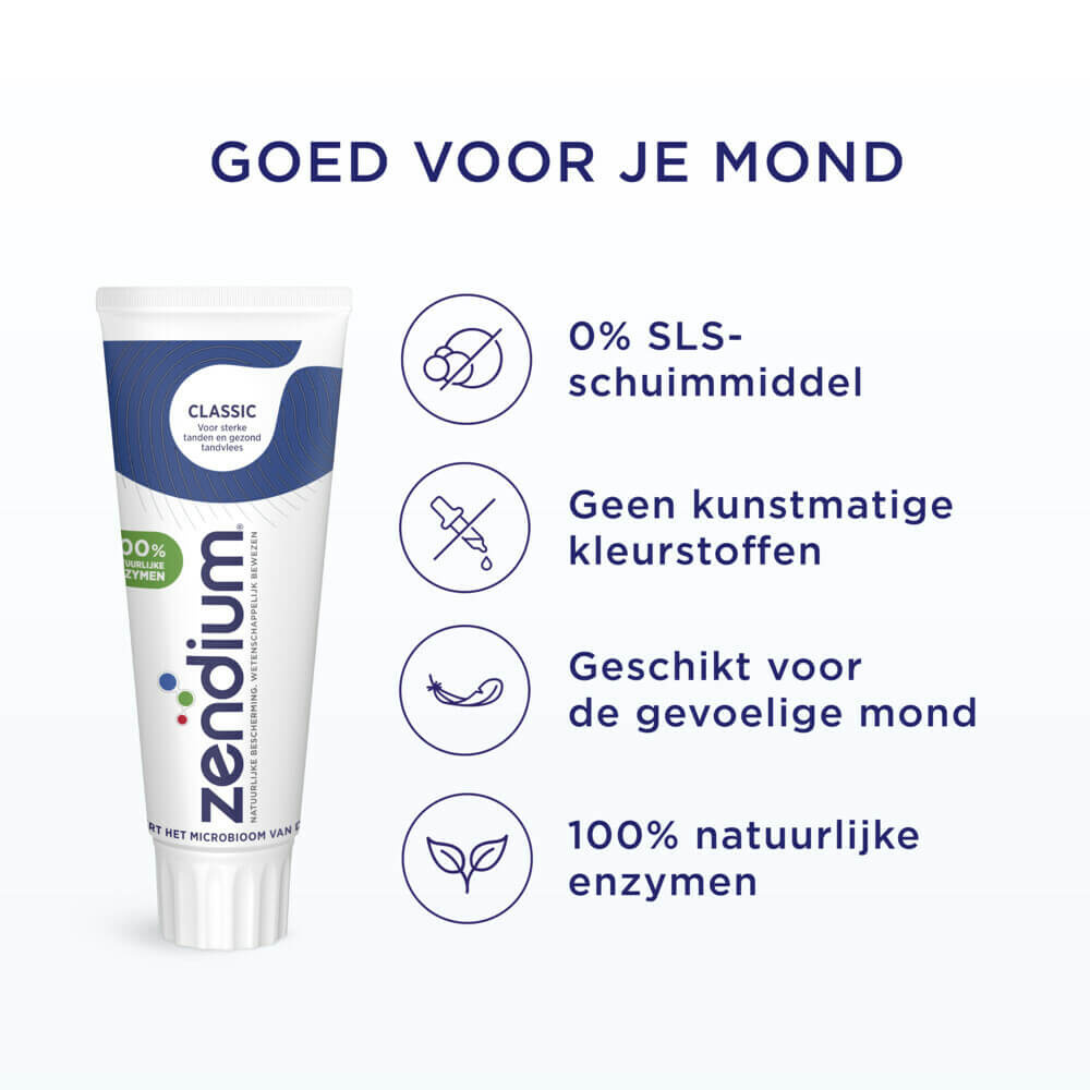 Zendium Classic Tandpasta | 6 x 75 ml | Sterke Tanden & Gezond Tandvlees