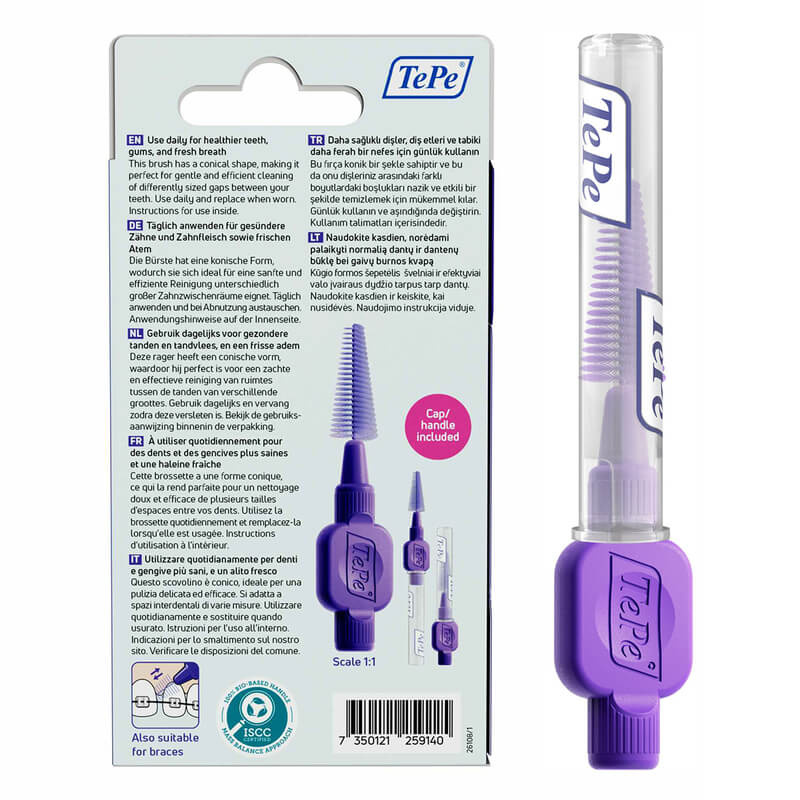 TePe EasyFit Interdentale Ragers M/L Paars | 36 stuks (6 x 6 ragers)