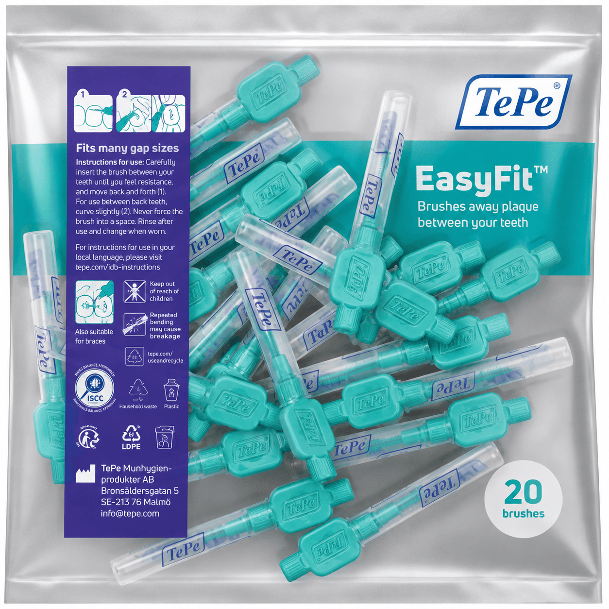 TePe EasyFit Interdentale Ragers S/M Blauw | 120 stuks (6 x 20 ragers)