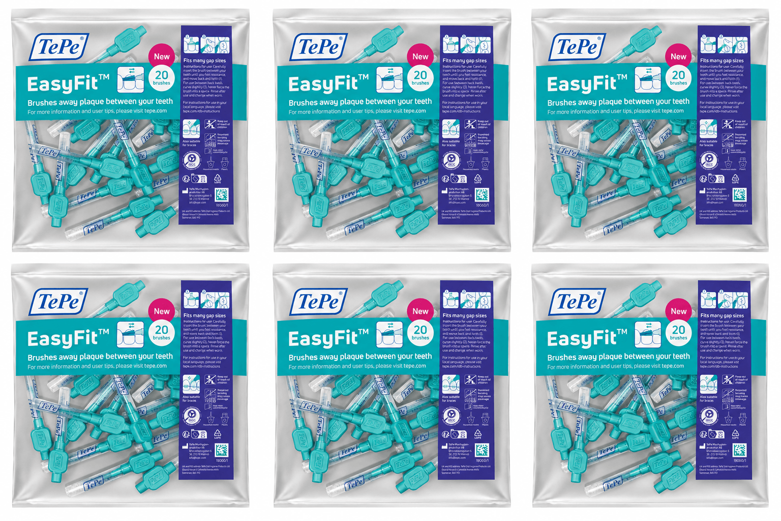 TePe EasyFit Interdentale Ragers S/M Blauw | 120 stuks (6 x 20 ragers)
